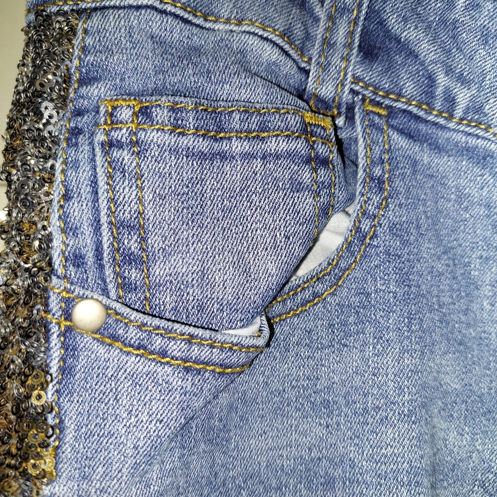 ✨️OUTFIT BUNDLE-Arizona Plaid Shirt w/sequin AND Total Girl Jeans sequin, Size:L - Picture 11 of 16